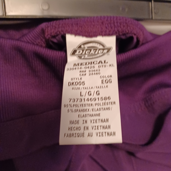 Dickies Scrub Pants in Purple Size Large - Picture 2 of 3